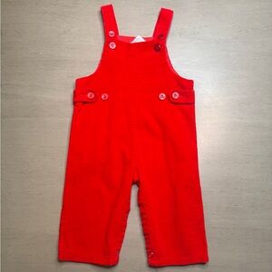 Vintage Red Kids Corduroy Overalls